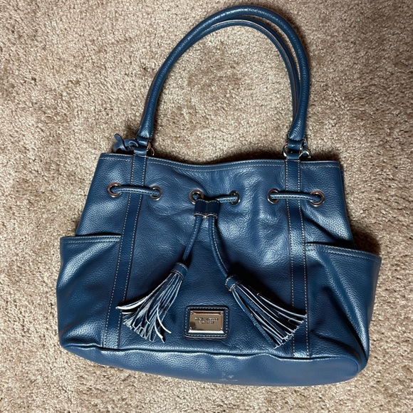 TIGNANELLO LARGE BLUE TASSEL PURSE. - Picture 3 of 9